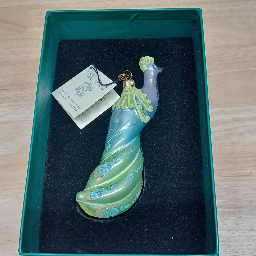 Reed & Barton Peacock Ornament C2274 Holiday unique new open box colorful